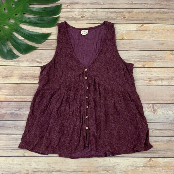 O'Neill Tops - O'Neill women's purple floral sleeveless boho top